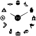 BBNNN (47 Pouces) Camping Scout DIY DIY Horloge Murale Junior High School Children Scout Campfire Exclusive Horloge Murale Big Time Clock Big Needle Mirror Effect