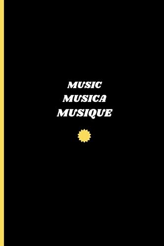 Blank Sheet Music Notebook (the word "Music", in three languages)