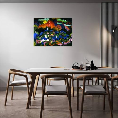 Affiche reproduction paysage abstrait animaux grand format salon
