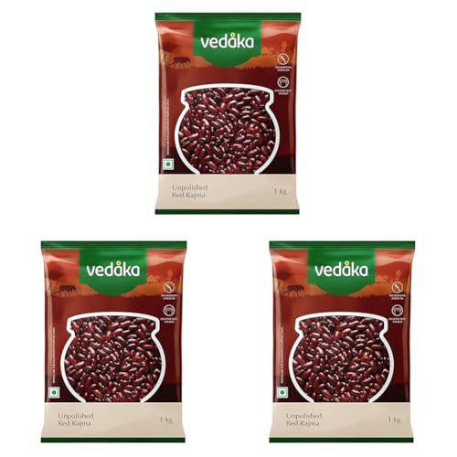 Image of Amazon Brand - Vedaka Premium Unpolished Red Rajma | 1 Kg (Pack of 3)