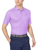 Callaway Men's Short Sleeve Mini Heather Houndstooth Printed Polo, Fairy Wren, X-Large