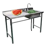 Stainless Steel Kitchen Sink with Faucet and Drainboard, Commercial Kitchen Sink with Large Drain Bowl for Restaurant… - Image 4