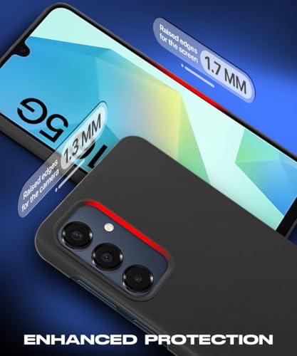 Image of WOW IMAGINE Slim Frameless Back Cover for Samsung Galaxy A16 5G | Ultra Thin Lightweight Design & Camera Protection | Soft Matte Silicone Flexible Mobile Case (Black)