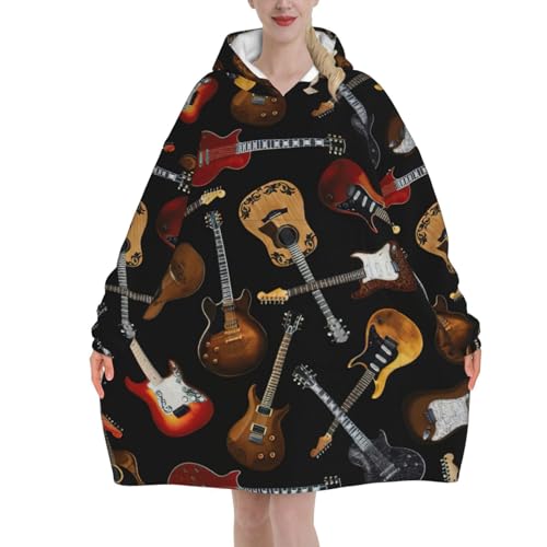 Couverture à capuche guitare en flanelle : le cadeau parfait pour femme active