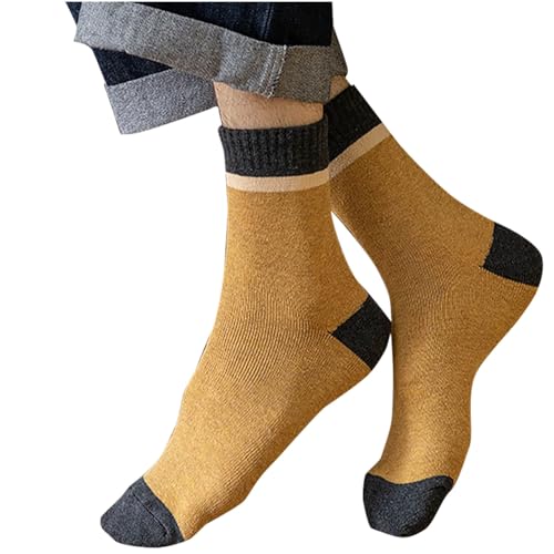 Men's Knitted Socks Dress and Casual & Mens All-season Crew Socks Pack of 2 Color Blocking Keep Warm Mid Length Socks2