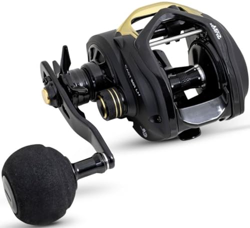 Black Cat Cast 301 LH Rolle - Baitcaster Rolle zum Wallerangeln, Wallerrolle zum Vertikalangeln, Angelrolle, Multirolle