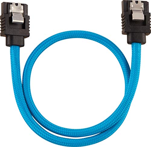 CORSAIR Premium Câble SATA gainé - SATA 6Gbps 30 cm - Bleu