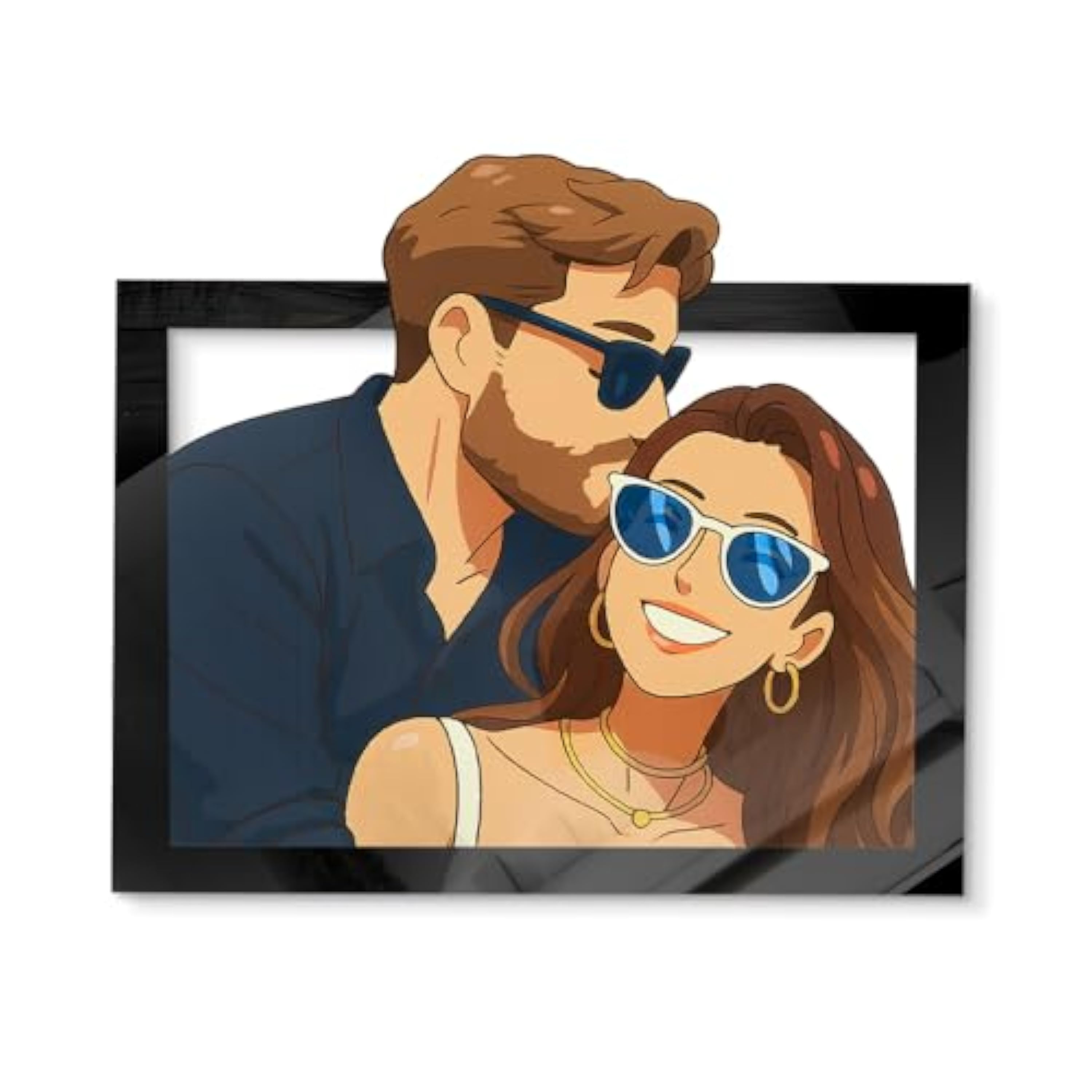 REGALOS PERSONALIZADOS - Cuadro Personalizado con Foto en Metacrilato para 2 persona (13x21 cm) - Foto Animada con IA Estilo Ghibli - Regalo para Aniversario, Cumpleaños o Navidad - Cuadro Premium