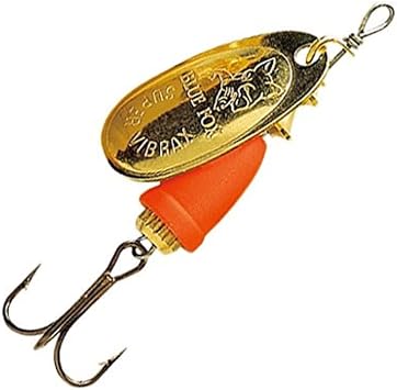 Blue Fox Classic Vibrax Spinner, 3/16-Ounce, Gold/Fluorescent Red