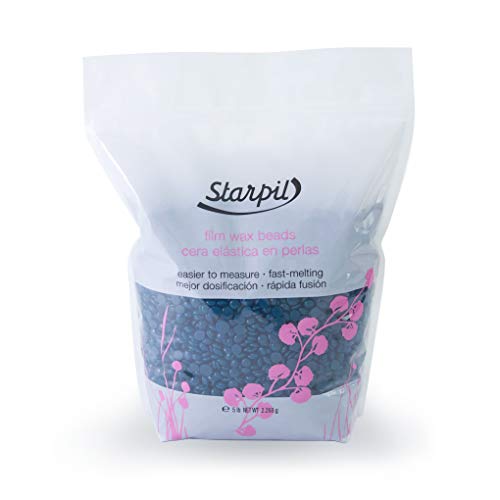 Starpil Wax - Stripless Blue (Polymer Blend) - Low Temperature Film Hard Wax Beads for Painless Hair Removal - 5lb/80oz Bag, 2.2 Kilo Pack