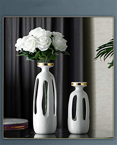 Keramische Vaas, Gedroogde Bloemen, Simulatiebloemen, Verse Bloemen, Decoratieve Vaas, Tv-kast Voor Thuis, Veranda Aanrecht, Vaas 31x10x7cm, 23x8.5x6.5cm, 2 Stuks - Afbeelding 5