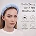 HFZRZFH 2 Pack Spa Headband for Washing Face, Cute Puffy Bubble Skincare Headband, Soft Terry Cloth Makeup Hair Band for Women Getting Ready Routine