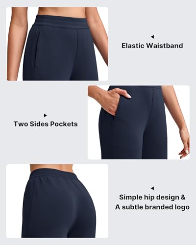 G4Free Travel Pants Women Wide Leg Sweatpants with Pockets Casual Straight Leg Yoga Pants Comfy Casual Dressy Work Bottoms(Dark Blue,S,Tall) — view 4