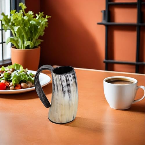 Jarra de cuerno pequeña de 200 ml para cerveza vaso vintage resistente de bar 6