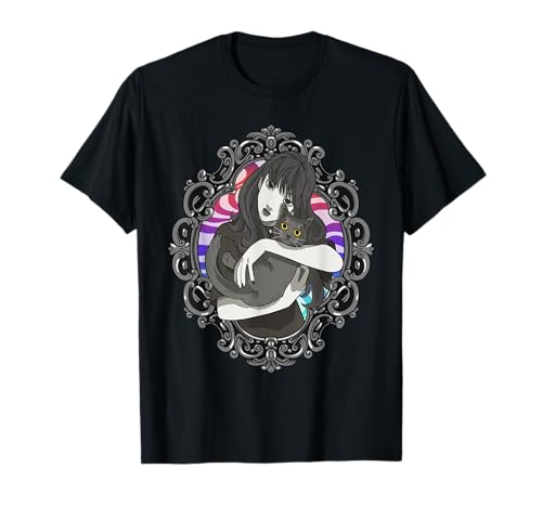 Kawaii - Gatito negro para niña gótica, animé gótico Camiseta