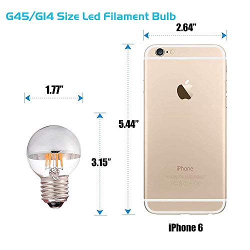 Century Light - G45 Edison Style Led Bulb 4W - Silver Tipped Led Filament Bulb - 40 Watt Equivalent - E26 Base Candelabra Lamp - Non Dimmable - Warm White 2700K - 10Pack #TOP2