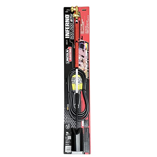Lincoln Electric Inferno Weed Burner Propane Torch Kit w/ 10” LP Gas Hose and Flint Striker, 500,000 BTU High Output, Heavy Duty for Road Repair, Roof, Brush, Ice Snow Melter, KH825-03 - Thumbnail 6