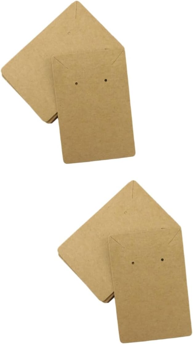 SEWOART 200pcs Kraft Paper Earring and Necklace Display Cards for Jewelry Packaging Vintage Decor Cards for Earrings Necklaces and DIY Crafts