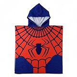 Poncho Spiderman Niño y Niña - Poncho Infantil Spiderman con Capucha y Secado Rápido, Toalla Poncho Niños, Playa, Piscina y Verano, Baño Infantil Ligero y Absorbente