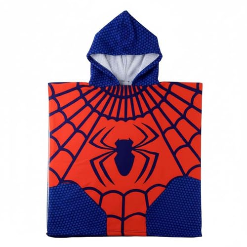 Poncho Spiderman menino e menina - poncho infantil Spiderman com capuz e secagem rápida, toalha de poncho para crianças, praia, piscina e verão, casa de banho infantil leve e absorvente