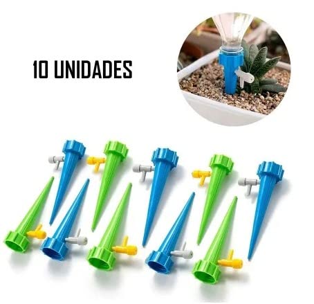 Kit 10 Peças Gotejador irrigadora Acoplável Planta Garrafa Pet Vaso Jardinagem Conta Gotas Gotejamen