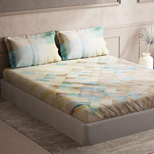 Image of DDECOR - Aspire 100% Cotton Double Bedsheet with 2 Pillow Covers, King Size, Brown