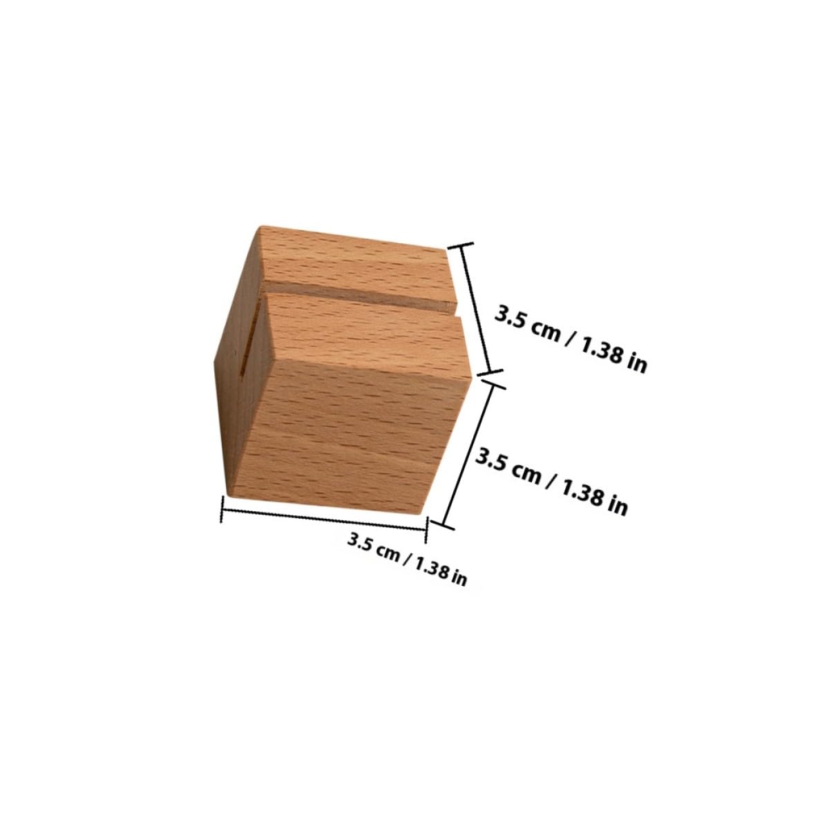 Lot de 10 Porte-cartes en Bois Naturel Fond Plat, Accessoire de Bureau Décoratif et Stable, pour Expositions et Espaces Commerciaux