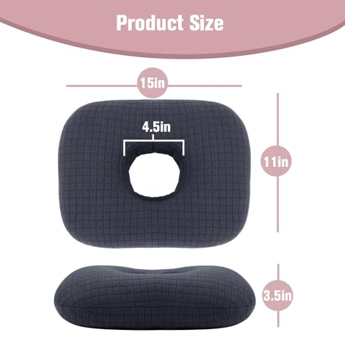 Ear Piercing Pillow for Side Sleepers, Ear Pillows with Holes for Pain, Earring Inflammation Pressure Sores, Cotton Earring Pillow for CNH Side Sleepers