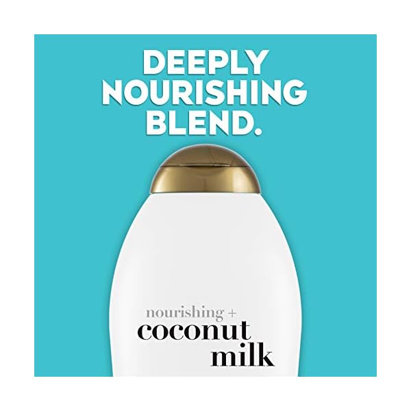 OGX Nourishing + Coconut Milk Moisturizing Conditioner for Strong & Healthy Hair, with Coconut Milk, Coconut Oil & Egg White Protein, Paraben-Free, Sulfate-Free Surfactants, 25.4 fl oz