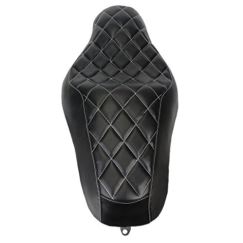 Motorcycle Black Diamond Vinyl Leather Stitched Two 2-Up Front Rear Driver Passenger Seat For Harley Sportster Xl 883 1200 2004-2015 Iron 883 2009-2015 48 72 2010-2015 #TOP2
