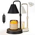 JAGORI Candle Warmer Lamp with Timer,Adjustable Height Dimmable Candle Lamp,Electric Candle Warmer Lamp with 2 Bulbs,Candle Wax Warmer Compatible with Large Jar Candles,Gifts for Mom,Black