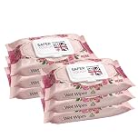 Meown Safer Touch Wet Wipes, Rose Scented, 480 Wipes (80 x 6 Packs) | Gentle Water-Based Face & Makeup Wipes, Alcohol-Free for Hands, Face & Body
