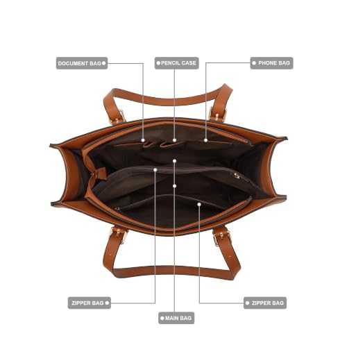 Image of Women Fashion Handbags Tote Bag Shoulder Bags Top Handle Satchel Purse Set