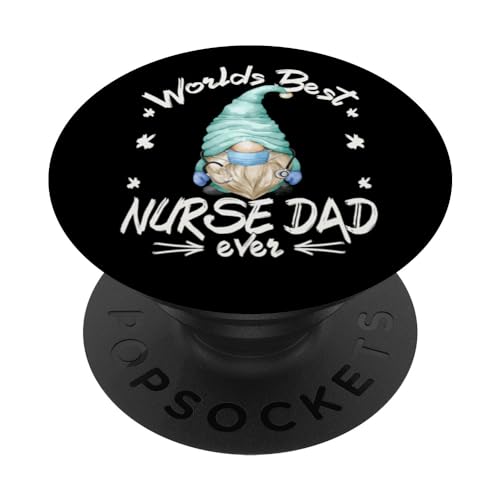Funny Fathers Day Nursing GNOME For Grandpa Best Nurse Dad PopSockets PopGrip Adhesivo