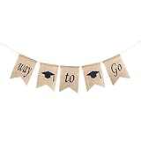 LUOEM 2018 Graduation Bunting Banner WAY TO GO Burlap Banner Rustic Graduation Party Decoration Banners Garland (Black)