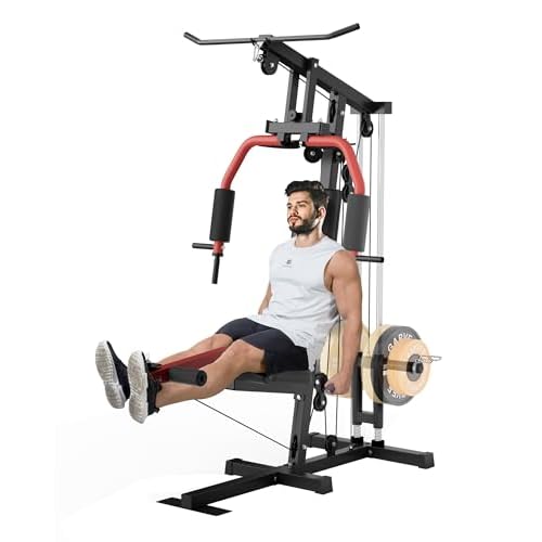 Home Gym Machine, Multifunctional Workout Equipment for Strength Training, Full Body Home Gym with Chest Press, LAT Pulldown, Leg Extension & Cable Sy