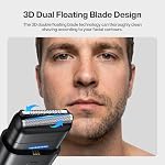 Foil Shaver for Men, Protable Shavers with Double Floating Blade, IPX7 Electric Razor Men with UV Lamp, Cordless & Painless Electric Shaver for Men with Auto Travel Lock, USB-C Rechargeable Trimmer