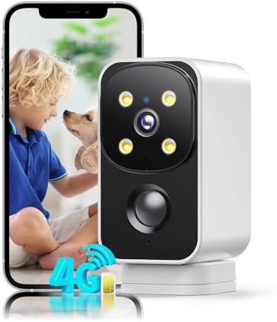 4G 3 4G LTE Cámara Vigilancia Exterior e Interior con Tarjeta SIM, 180...