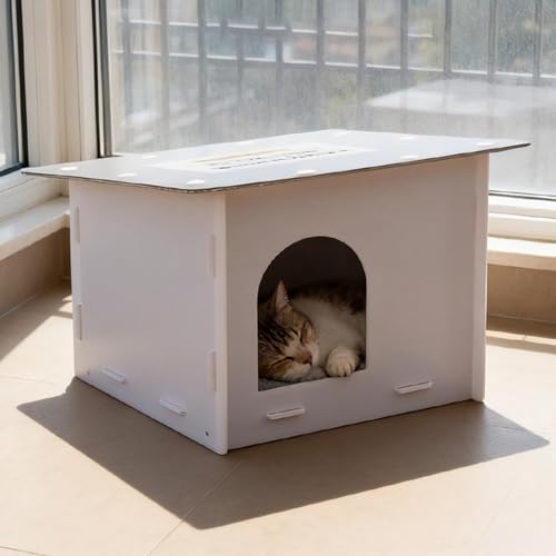 Zunishaone Katzenhaus im Freien, wetterfest, Winter- Tierzelt, Bett, Außenkatzenhaus wetterfest, für Hof, Garten, Terrasse, Rasen, Hinterhof-3