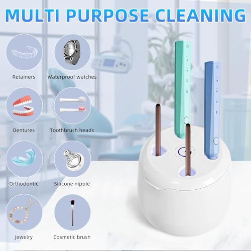Image of Ultrasonic Retainer Cleaner Machine: Removes 99% Dirt in 15 Mins | Dual 42KHz Ultrasonic & UV Light Dental Cleaning Pod for Dental Appliances - 50% Higher Durability with Upgraded Structure