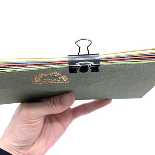50Pcs Black Binder Clips, Paper Binder Clips Medium Size, Metal Fold Back Clips with Box for Office, School and Home Supplies image 3
