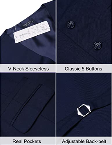 COOFANDY بدلة رجال الأعمال سترة ، سليم صالح معطف الزفاف ضيق, ازرق داكن, XL