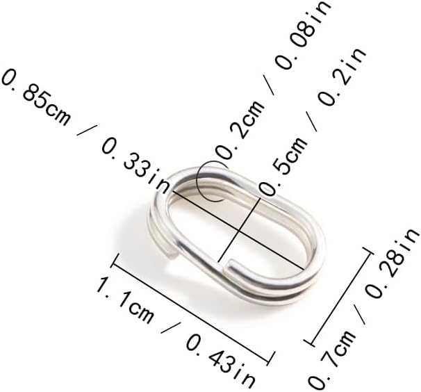 925 Sterling Silver Split Jump Rings, Double Oval Open Connector Closures for Necklace, Bracelet, Earring, Charm Key Ring Jewelry Findings, 2 Pieces (7mm*11mm)