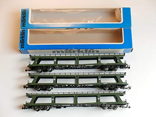 MARKLIN HO DB Long AUTO-Transport 4-AXELS Doble-Floor 4084 Wagon Set=3PCS Boxed.