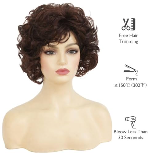 Perruque courte bouclée cheveux fins solution volume naturel
