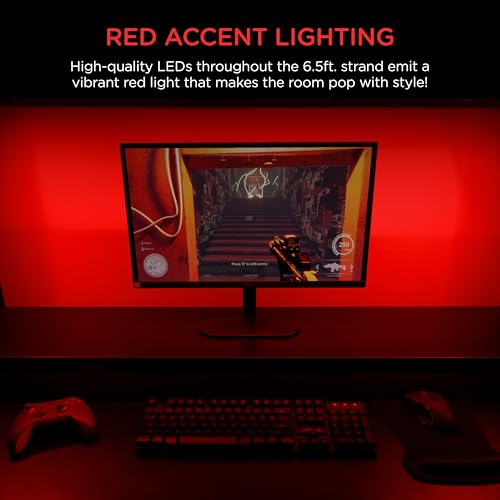 Tira LED flexible USB 6.5 pies color rojo miniatura 5