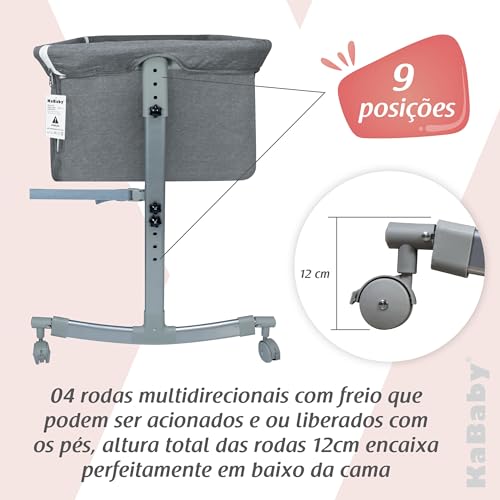 Berço Moisés Co-bed Cinza Kababy
