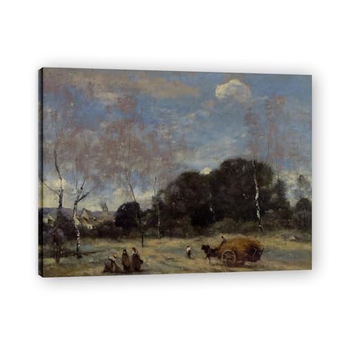 Paysage Français Vintage pour décoration salon Retour Des Faneurs à Marcoussis