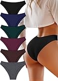 UNDER THE SEA Cotton Underwear for Women 6 Pack Sexy Bikini High Cut Breathbale Cheeky Panties Underwear Womens Lingerie