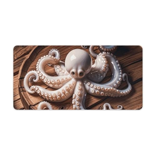 Desk Pad Protector 24x12 Inch Extended Octopus Carving miniatura 5